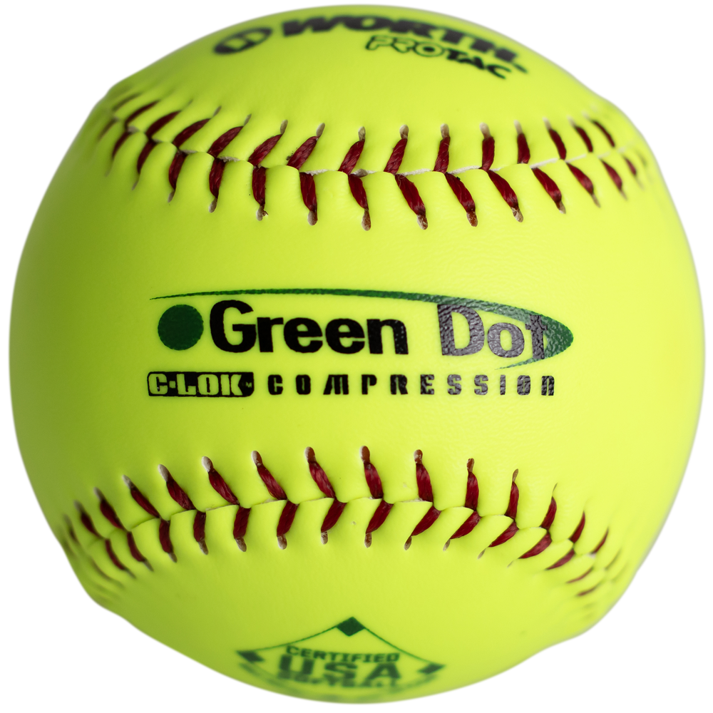 Worth USA Hot Dot 11" 52/300 Synthetic Slowpitch Softballs: AHD11SY