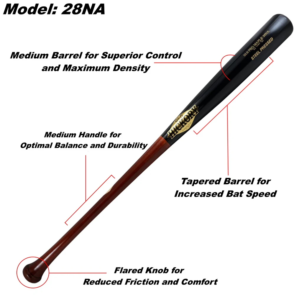 Old Hickory 28NA Steel Pressed Maple Wood Bat: 28NA