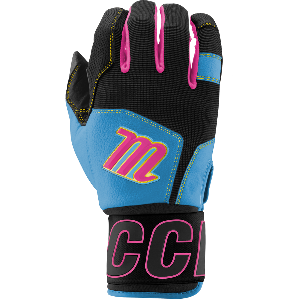 Marucci Blacksmith V2 Full Wrap Adult Batting Gloves: MBG2BKSMFW