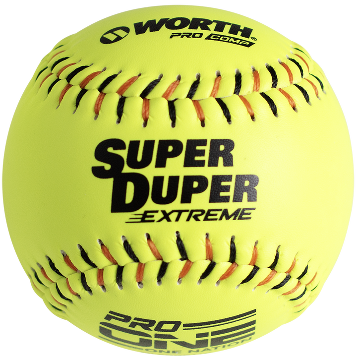 Worth One Nation Super Duper Extreme 12" 44/375 Composite Slowpitch Softballs: MLSDOB12C