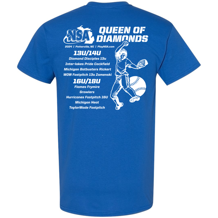 2024 NSA Queen of Diamonds Fastpitch Tournament T-Shirt