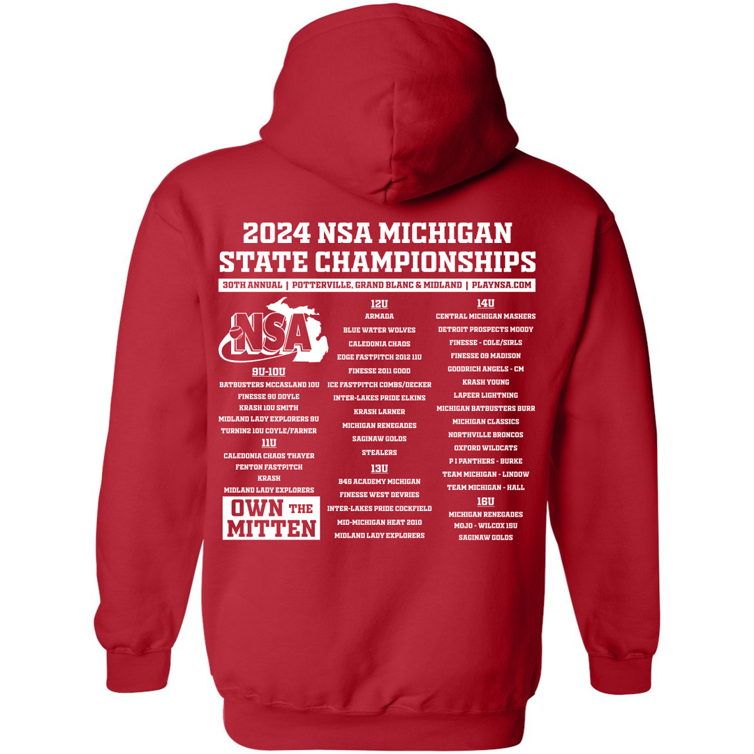 2024 NSA Michigan State Championships Fastpitch Tournament Hoodie (PRE ORDER ONLY)