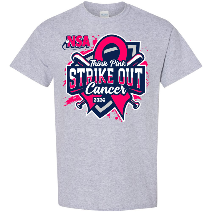 2024 NSA Think Pink Strike Out Cancer Fastpitch Tournament T-Shirt