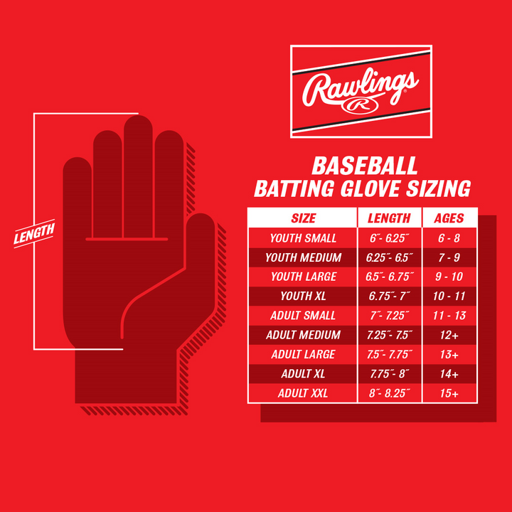 Rawlings Workhorse Youth Batting Gloves: WH25YBG