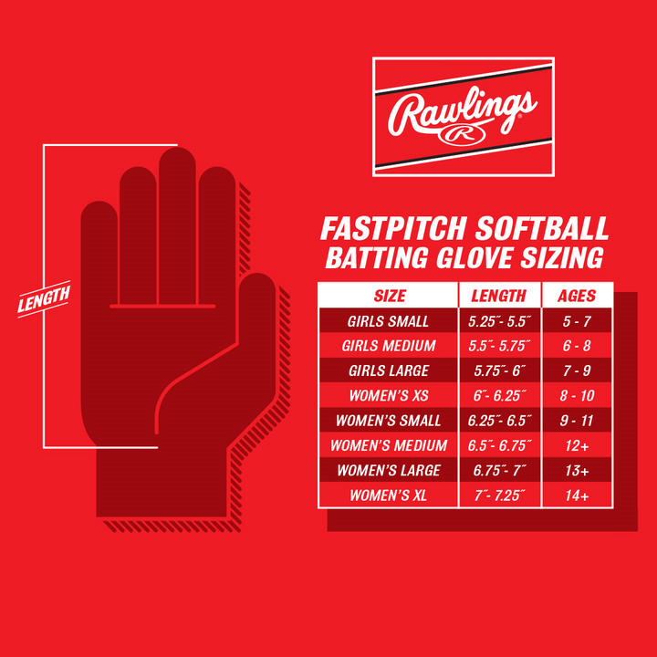 Rawlings Workhorse OKC Women's Batting Gloves: WHOKCFPBG