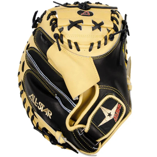 All Star Pro-Elite 33.5" Baseball Catcher's Mitt: CM3000SBT-1-BK-TAN