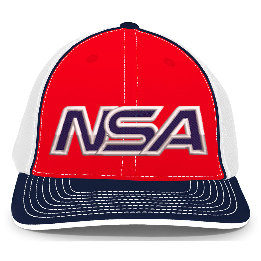 NSA Outline Series 404M-RDWHNV Flex Sport Red/Navy Gear Hat: Fit – Diamond