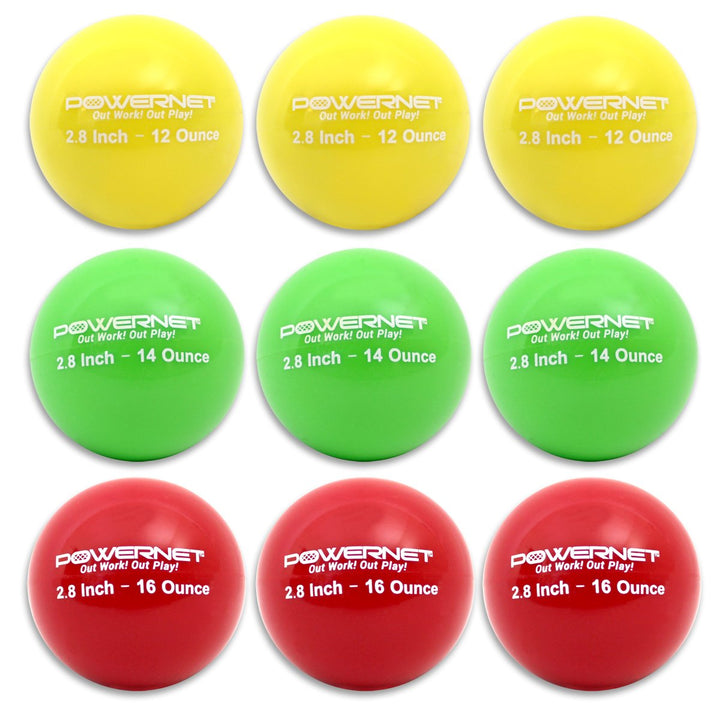 PowerNet 2.8" Weighted Hitting and Batting Progressive Training Balls (9 Pack): 1004-123